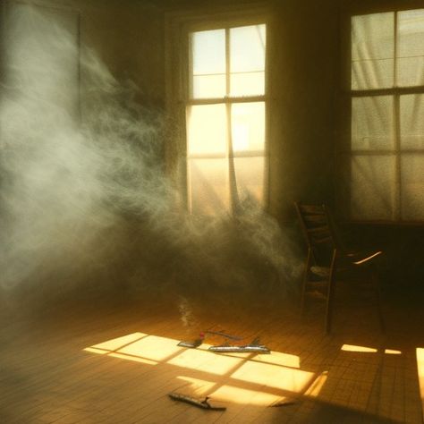 In the afternoon of the weekend, I sat on the chair in the living room and smoked a pipe quietly, the smoke was lingering, and the soft sunlight shone into the window. I was thinking Smoky Room Aesthetic, Smokey Room Aesthetic, Cinematic Palette, Alien Wizard, Funny Story, Safe Water, Ghost Writer, Blue Rooms, Golden Child