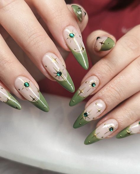 Simple Nail Ideas, Leaf Nail Art, Nails Kids, Nails Floral, Witchy Nails, Hippie Nails, Nails Aesthetic, Grunge Nails, Aesthetic Spring