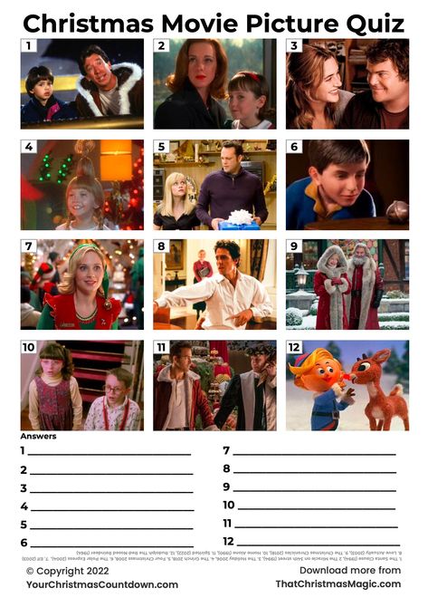 Free Print Out Christmas Quizzes | ThatChristmasMagic.com Christmas Picture Quiz And Answers, Christmas Picture Quiz, Printable Christmas Quiz, Christmas Quizzes, Kids Quiz Questions, Christmas Quiz Questions, Quiz For Kids, Picture Quiz, Movie Quizzes