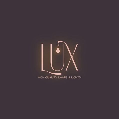 Lux Logo Design, Lamp Logo Design, Light Logo Design, Logo With Light, Fashion Logo Design Inspiration, Logo Design Unique, Lamp Logo, Branding Fonts, Logo Tv