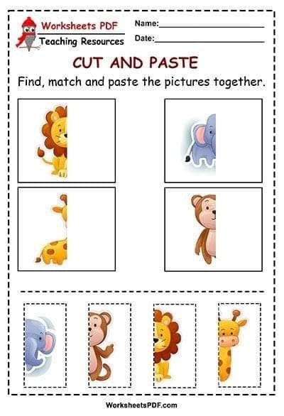 Preschool Cut And Paste Worksheets, Cut And Paste Activities Preschool, Cut And Paste Worksheets Preschool, Cut And Paste Activities For Kids, Books About Colors, Colors For Preschool, Preschool Activity Books, Jungle Thema, Community Helpers Preschool