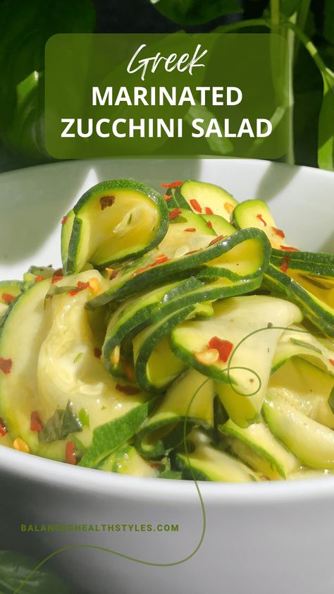 It’s zucchini season. What will you do with all your zucchini? This zucchini marinated salad is a delicious way to use them. You may even need to buy a zucchini or two. Quick Pickled Zucchini Recipe, Marinated Salad Recipes, Marinated Zucchini, Greek Zucchini, Marinated Salad, Veggie Salads, Zucchini Pickles, Recipes Written, Nutrition And Health