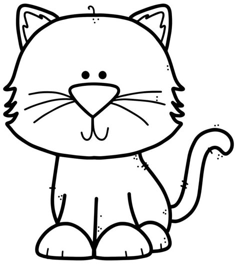 Baby Animal Drawings, Toddler Coloring Book, Preschool Coloring Pages, Blue Jeans Crafts, Cat Clipart, Colouring Printables, Cartoon Sketches, Digi Stamp, Cute Clipart