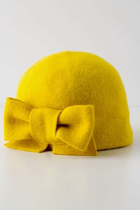 Yellow Hat, Anthropologie Accessories, Love Hat, Cloche Hat, Beautiful Skirts, Beautiful Hats, Felt Hat, Mellow Yellow, Cool Stuff