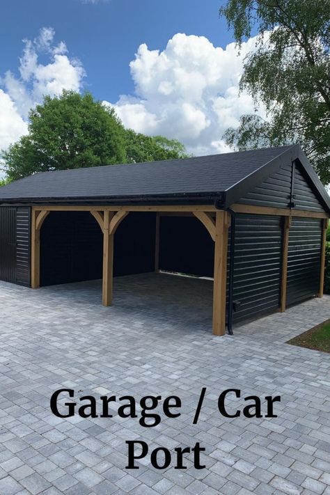 Construction Garage, Building A Carport, Diy Carport, Timber Garage, Carport Sheds, Carport Plans, Building A Garage, Car Port, Garage Car