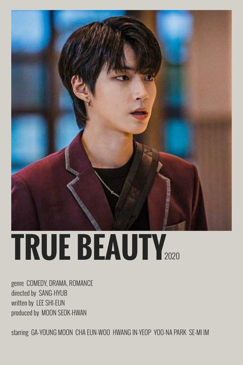 True Beauty Minimalist Poster, True Beauty Kdrama Poster, True Beauty Poster, True Beauty Kdrama, Kdrama Posters, Poster Polaroid, Moon Ga Young, Korean Drama Series, Film Posters Minimalist