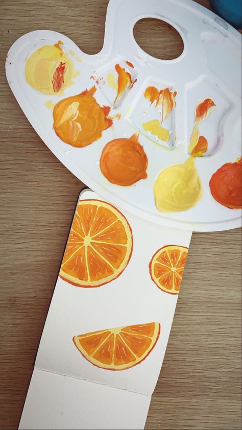 Orange Gouache Painting, Oranges Painting, Gouache Tutorial, Painting Gouache, Orange Painting, Art Basics, Painting Tutorial, Diy Painting, Paintings