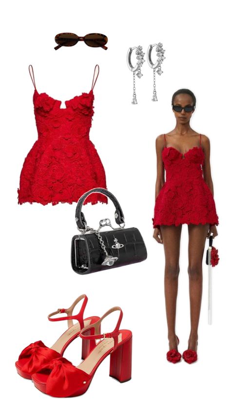 The wonders of a red lace dress... such a classy yet still sexy look. Red dress classy, red dress aesthetic, red dress short, red lace, red dress fancy aesthetic, red dress fancy outfit, red dress fancy formal, red dress fancy dinner, lace red dress, lace red dress short, lace red dress styles, lace red dress design, lace red dress mini, fashion looks, fashion looks 2024, red and black outfits, modern style inspo, new york fashion inspiration Dress Fancy Aesthetic, Red Dress Fancy, Dinner Dress Short, Fancy Dinner Dress, Formal Red Dress, Lace Red Dress, Red Dress Design, Fancy Aesthetic, Red And Black Outfits