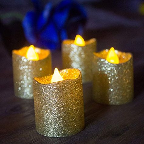 LOGUIDE Gold Glitter LED Votive Candles Flameless Tealight Battery Powered Candles For Wedding Christmas Party Celebration 12pcs >>> Read more reviews of the product by visiting the link on the image. (This is an affiliate link) Gold Votive Candles, Glitter Party Decorations, Battery Powered Candles, Led Tea Light Candles, Fake Candles, Flameless Tea Lights, Bulk Candles, Christmas Candle Decorations, Led Pillar Candle