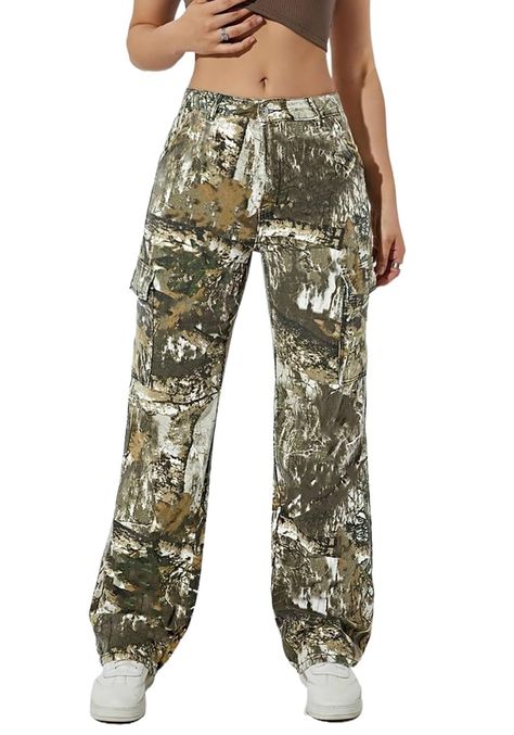 PRICES MAY VARY. Features: Camo cargo pants for women, high waist, straight leg, camo print, camouflage pants for women, plus size cargo pants for women, cargo pants women high waist, patchwork pants, stacked joggers, army green cargo pants woman. Occasion: Camo pants women plus size, womens hip hop pants, camo cargo joggers women, camo pants plus size, plus size baggy pants,baggy camo pants, ladies camo pants, cargo pants women high waist plus size. Match: Army fatigue cargo pants great to matc High Waisted Cargo Pants, Ripstop Pants, Sneak Attack, Camouflage Cargo Pants, Retro Jeans, Camo Cargo Pants, Jeans Cargo, Camo Pants, Baggy Pants