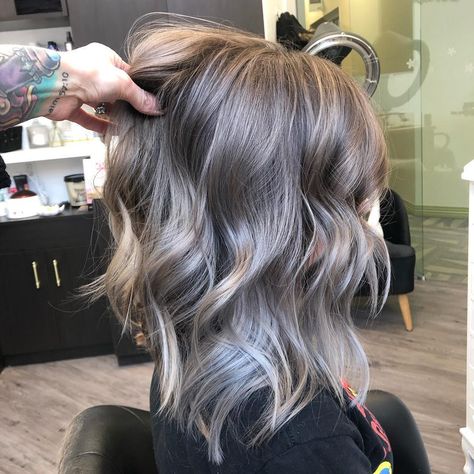 Grown Out Highlights, Mushroom Hair, Grey Hair Transformation, Ash Hair, Ash Hair Color, Blending Gray Hair, Grey Hair Color, Hair Color And Cut, T B