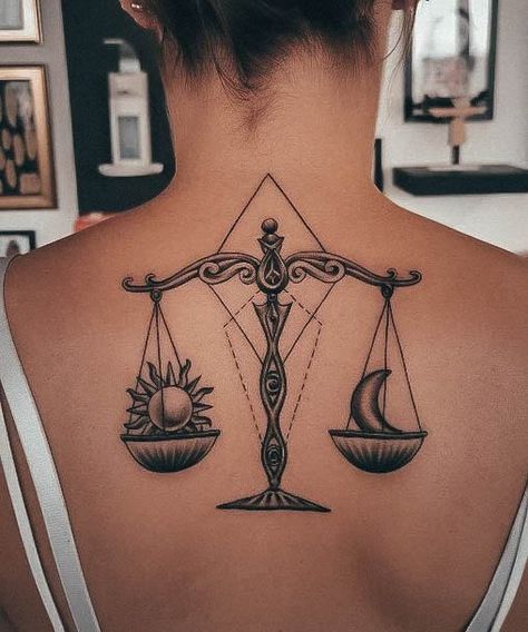 Balance Scale Tattoo Design, Hourglass Tattoos For Women, Libra Scale Tattoo For Men, Libra Woman Tattoo, Scales Tattoo Balance, Libra Scale Tattoo Women, Libra Tattoos For Women, Libra Back Tattoo, Best Libra Tattoos