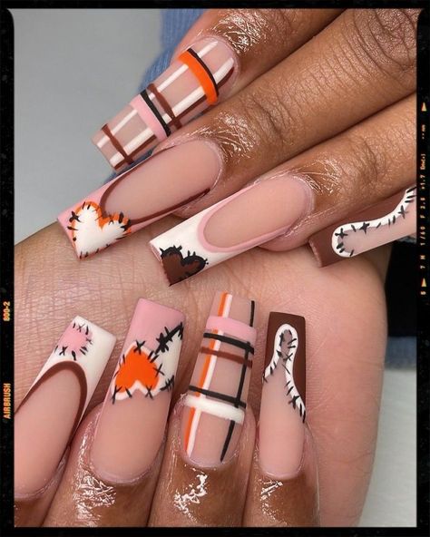 Transform your nails into works of art with our exquisite Fall Nail Art Designs! 🍂✨ Embrace the enchanting beauty of autumn with a stunning array of colors, patterns, and styles that will elevate your manicure game. From cozy sweater-inspired designs to elegant fall foliage, these nail art ideas capture the essence of the season. Explore the warmth of rich hues, playful accents, #FallNailArt #AutumnElegance #NailDesignInspiration 🍂✨ Fall Nails 2023 Thanksgiving, Halloween And Thanksgiving Nails, Fall Medium Nails Acrylic, Thanksgiving Color Nails Acrylic, Creative Fall Nail Designs, Fall Time Nails Acrylic, Fall Patch Nails, Fall Freestyle Nails Acrylic, Boujee Fall Nails