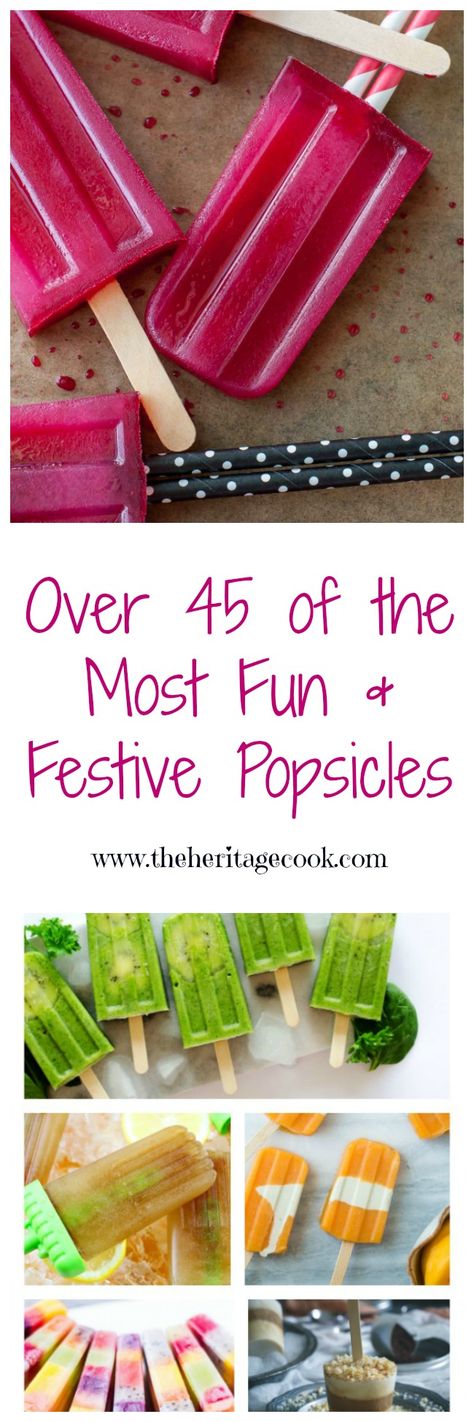 It's Popsicle Time!! Today we have 48 of the most fun and festive popsicle recipes on the Web. Luscious and mouthwatering, they are just the thing to cool us down on these hot summer days. Whip some up and thrill the kids (of any age) in your life! #FrozenTreats #GlutenFree Thanks so much for sharing and visiting #TheHeritageCook! Popsicle Recipes, Gluten Free Treats, Frozen Treats, Carb Recipes, The Thing, Popsicles, Hot Summer, The Kids, Summer Days