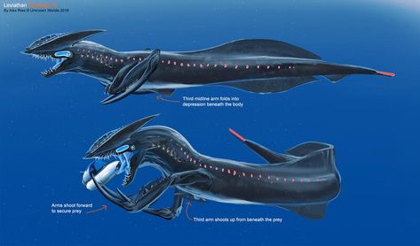 ArtStation - Shadow Leviathan Concepts 2, Alex Ries Shadow Leviathan, Alex Ries, Subnautica Creatures, Scary Sea Creatures, Subnautica Concept Art, Alien Technology, Jurassic World Dinosaurs, Creature Artwork, Alien Concept