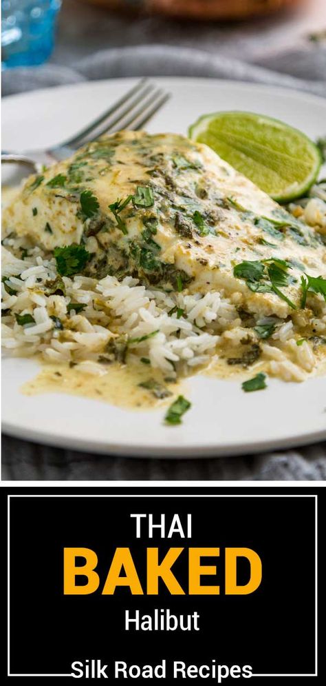 Curry Halibut, Fish In Coconut Milk, Halibut Recipes Healthy, Halibut Recipes Baked, Baked Halibut, Green Curry Sauce, Poached Fish, Halibut Recipes, Coconut Curry Sauce