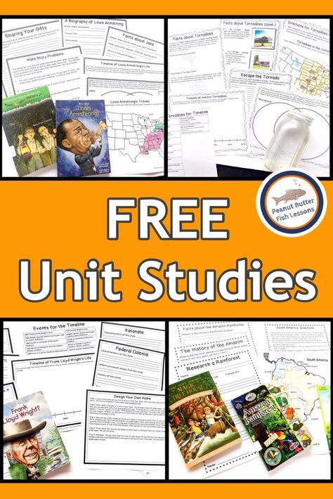 Check out our list of free unit studies.  They are based upon fiction and non-fiction books and give children a fun way to read and learn.  #peanutbutterfishlessons #freeprintables #unitstudies #elementaryschool #homeschool Fish Unit Study, Literature Unit Studies, Butter Fish, Science Unit Studies, Unit Studies Homeschool, Homeschool Middle School, Free Homeschool Curriculum, Social Studies Unit, To Do List Printable