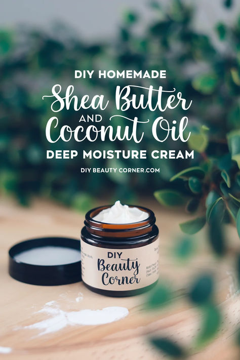 Shea Butter And Coconut Oil Body Butter Lotion Recipe, Homemade Face Cream Recipes, Diy Shea Butter, Hand Cream Recipe, Coconut Oil Body Butter, Coconut Oil Lip Balm, Shae Butter, Coconut Oil Moisturizer, Face Cream Recipe