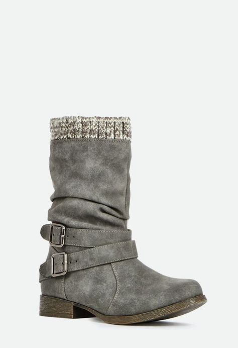 Easy to pull-on, Morlan is the bootie you need for comfort and warmth. It features a sweater trimming, adjustable buckle and a slouchy silhouette. Faux nubuck leather.... Closet App, Hang Bags, Fold Over Boots, Blanket Scarves, Faux Suede Boots, Fall Leggings, Slouchy Boots, Comfy Jeans, Trendy Boots