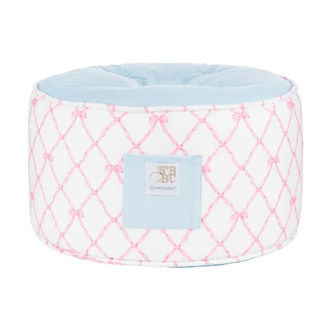 Functionality meets style with our new beautifully designed Beaufort Bonnet Collection toddler poufs. Poufs are a versatile piece of furniture that can tie any room together. They can be sat on, used as a footrest, an additional tabletop, and so much more. Whether you are looking to add an accent piece or tie existing color schemes together, each pouf is created in beautiful designs and colors to perfectly compliment your space. 13" tall | 23" diameter Cotton and Polyester - filled with small st Ottoman Dorm, Nursing Arm Pillow, Sorority Room, Dorm Aesthetic, Preppy House, Room Wishlist, Arm Pillow, Future Room, Beaufort Bonnet Company