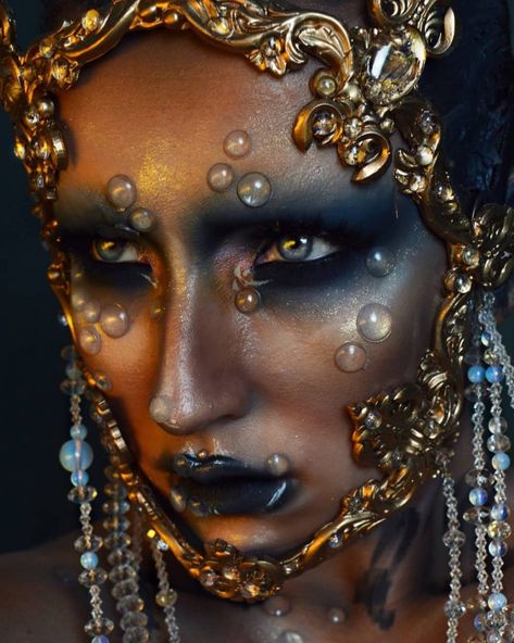 Makeup Artist Creates Dark Fantasy Costumes From The Lightweight Wearable Porcelain And Stained Glass Baroque Frame, Candy Makeup, Avant Garde Makeup, Fantasy Costumes, Professional Makeup Artist, Fantasy Makeup, Editorial Makeup, Costume Makeup, Creative Makeup