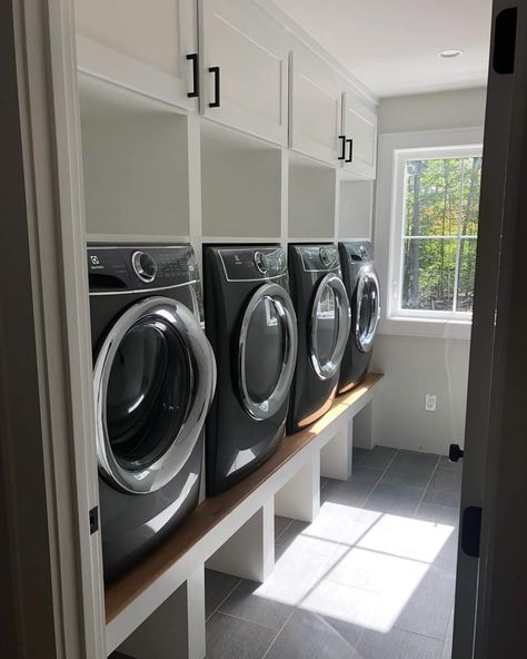 4 Washer And Dryer Laundry Room, Laundry Room Ideas With 2 Washers And 2 Dryers, Two Washer And Dryer Laundry Room, Laundry Room 2 Washers 2 Dryers, 2 Washers 2 Dryers Laundry Rooms, Raised Washer And Dryer Laundry Room, Double Washer And Dryer Laundry Room, Washer And Dryer Platform, Landry Room