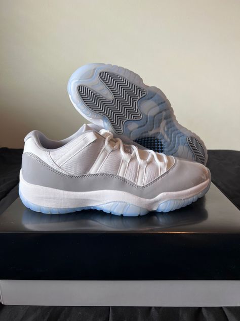 Cement Grey Jordan 11 Low Outfit, Jordan 11 Low Outfit, Jordan 11s, Grey Jordans, Shoes For School, Jordan 11 Low, Jordan 11 Retro Low, Cement Gray, Cute Nike