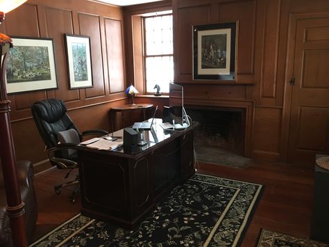 Office, wood panel, stained, Old English style, Study, fireplace, library, man room, fox hunting British Style Home, Home Office For Man, Ceo Office, Man Office, Old Office, White Bedside Table, Style Office, Man Room, Study Office