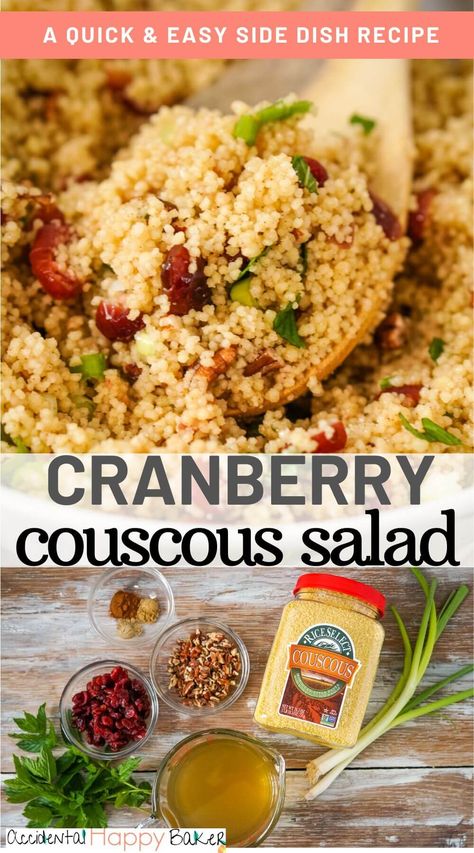 Couscous With Cranberries, Cranberry Orange Couscous Salad, Autumn Pearl Couscous Salad, Cranberry Couscous Salad, Salads With Couscous, Thanksgiving Couscous, Easy Couscous Salad, Leftover Couscous Recipes, Cuscus Recipes Couscous