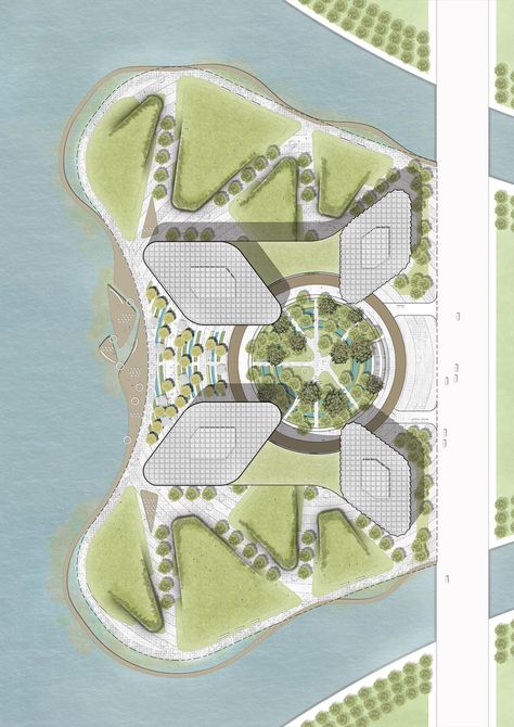 Master Plan Architecture Concept, Site Plan Design Architecture, Tower Landscape Design, Apartment Master Plan, Master Layout, Concept Landscape, Site Plan Design, Architecture Portfolio Layout, Resort Plan