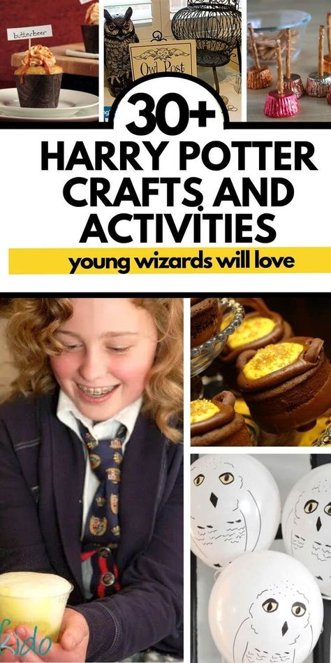 30+ Magical Harry Potter Inspired Crafts and Activities Harry Potter Activities For Kids, Diy Decor Bedroom, Harry Potter Spells List, Harry Potter Halloween Decorations, Harry Potter Party Ideas, Harry Potter Party Games, Harry Potter Snacks, Diy Harry Potter Crafts, Harry Potter Activities