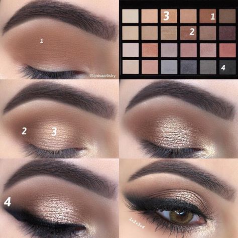 Follow 𝓐𝓷𝓲𝓼𝓪💋 on Instagram Eyeshadow Pictorial, Revolution Eyeshadow, Eyeshadow Tips, Smokey Eyeliner, Apply Eyeshadow, Makeup Tutorial Step By Step, Makeup Steps, Organic Facial, Makeup Tutorial Eyeshadow