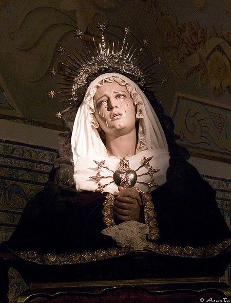 Lady Of Sorrows, Church Aesthetic, Mexican Culture Art, Virgin Mary Statue, Mary Statue, Our Lady Of Sorrows, Mary Magdalene, The Virgin Mary, Biblical Art