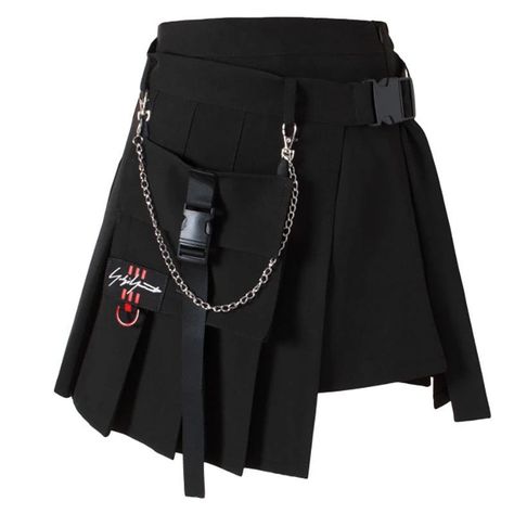 Pleated Skirt Plus Size, Open Skirt, Harajuku Goth, Pure Black, Grey Plaid, Plus Size Skirts, Dark Fashion, Edgy Outfits, Skirt Design