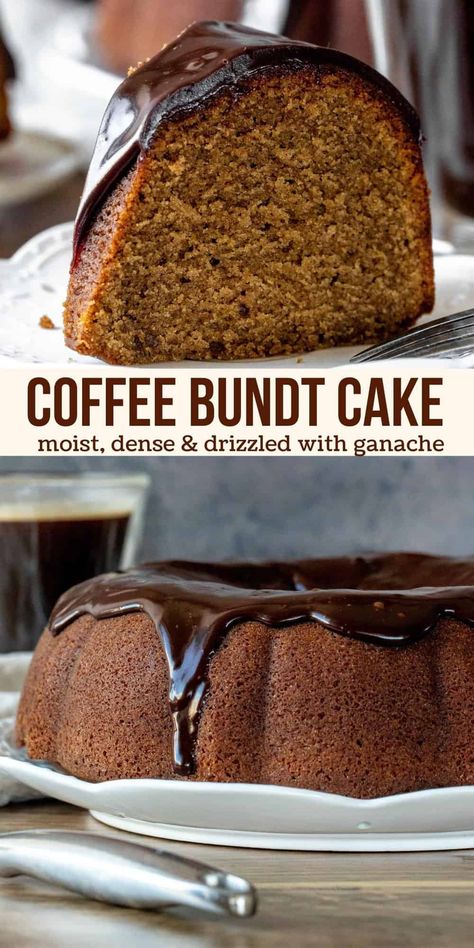 Chocolate Bundt Cake Decoration, Coffee Bundt Cake, Bunt Cake Recipe, Bundt Pan Recipes, Bundt Cake Recipes, Cake Bundt, Easy Bundt Cake, Elegant Cake, Mini Bundt Cakes