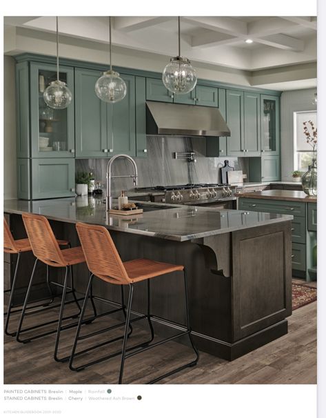 Kraftmaid Rainfall Cabinets, Kitchen Eclectic, Maine Kitchen, Kraftmaid Kitchen Cabinets, Kraftmaid Kitchens, Kraftmaid Cabinets, Redo Kitchen Cabinets, Kitchen Cabinet Inspiration, Colored Furniture