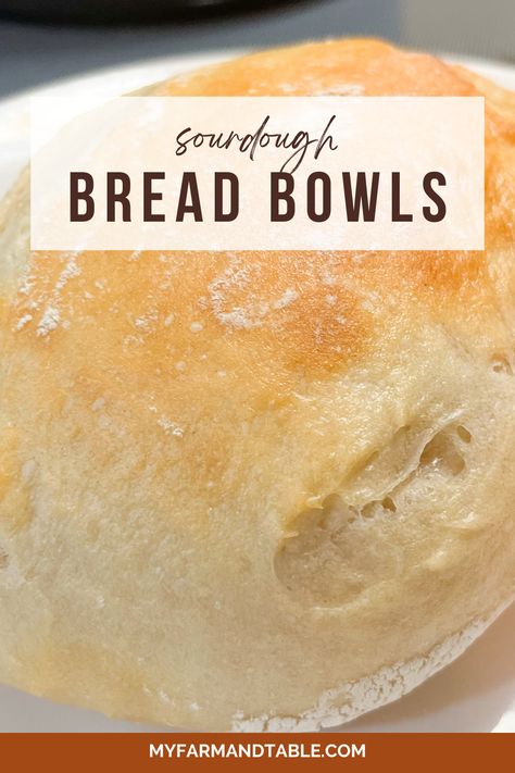 Turn your soup into an unforgettable meal with our Homemade Sourdough Bread Bowls recipe! Perfect for cozy nights in, these bread bowls add a rustic, tangy twist to your favorite soups and stews. Our step-by-step guide makes it easy to create delicious, crusty bowls that are as fun to make as they are to eat. Ideal for sourdough lovers and those looking to impress at the dinner table. Click for the recipe. #SourdoughBreadBowls #SoupSeason #BakingFun #ComfortFood Bread Bowls For Soup, Sourdough Bread Bowl Recipe, Bread Bowls Recipe, Sourdough Bread Bowls, Bread Bowl Soup, Bread Bowl Recipe, Favorite Soups, Homemade Sourdough Bread, Homemade Sourdough