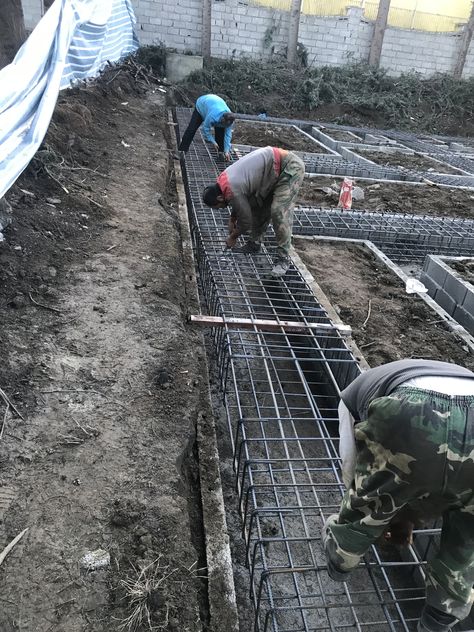 Building Foundation Construction, Concrete Lifting, Foundation Building, Diy Foundation, Building Foundation, House Foundation, Building Architecture, Concrete Slab, Village House