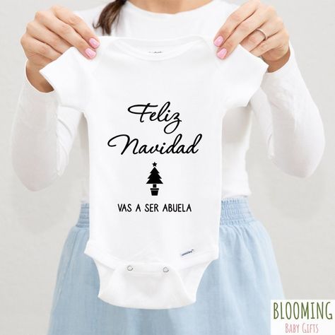 Going To Be A Grandma, Announcement Onesie, Pregnancy Announcement Onesie, Spanish Christmas, Christmas Pregnancy Announcement, Christmas Pregnancy, Spanish Culture, Cultural Celebration, Baby Reveal