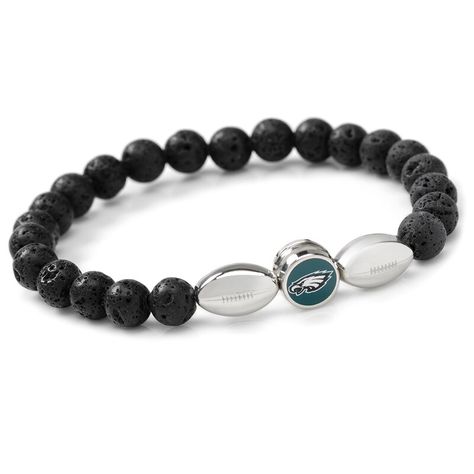 This stylish Beaded Bracelet features sleek yet subtle Philadelphia Eagles graphics, so you can represent the team no matter where you are. Dress it up or down, this bracelet will go with almost everything, so you never have to sacrifice your Philadelphia Eagles spirit. Philadelphia Eagles Logo, Eagles Team, New England Patriots Logo, Denver Broncos Logo, Green Bay Packers Logo, Keychain Bracelet, Nfl Fan, Nfl Philadelphia Eagles, Contemporary Accessories