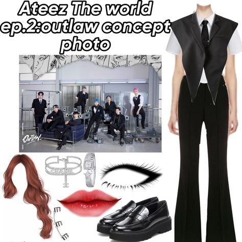 Ateez the world ep.2 : The outlaw concept photos (3/5) Deja Vu Ateez, Ateez Outfits, Ateez Concert, Concert Ideas, 2000s Cartoons, Kpop Concert Outfit, The Outlaw, Concept Photos, Deja Vu