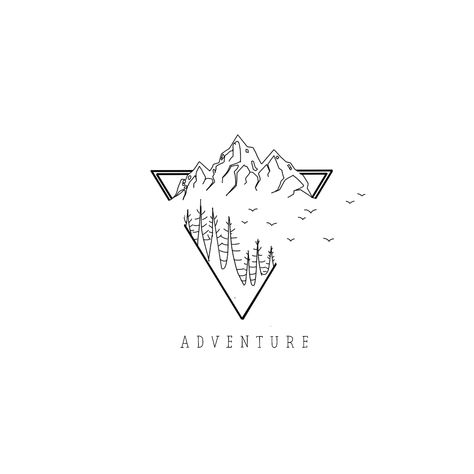 Men’s Travel Tattoos, Wanderer Tattoo, Iceland Tattoo, Moutain Tattoos, Tattoo Mountain, Geometric Mountain Tattoo, Mountain Tattoos, Small Back Tattoos, One Line Tattoo