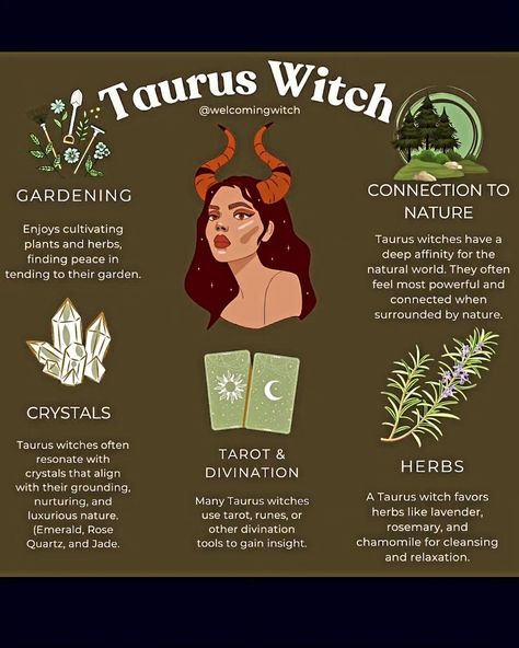 Thank you @welcomingwitch It's amazing how us witches identify with zodiac signs and this 💯 confirms this. If you want to get latest tips and insight either from inspirational creators we come across or our own unique knowledge, then you have come to the right place. Follow @paganartisan #witch #zodiac #witchyaesthetic #AstrologyLovers #witchyaf #WitchesOfInstagram Witchy Advice, Zodiac Witch, Taurus Traits, Witch Tips, Witch Herbs, Taurus Sign, Baby Witch, Taurus Facts, Taurus Zodiac