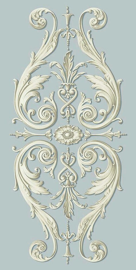 Motif Arabesque, Baroque Ornament, Baroque Pattern, Painted Paneling, Arabesque, Rococo, Wood Carving, Decorative Painting, Damask