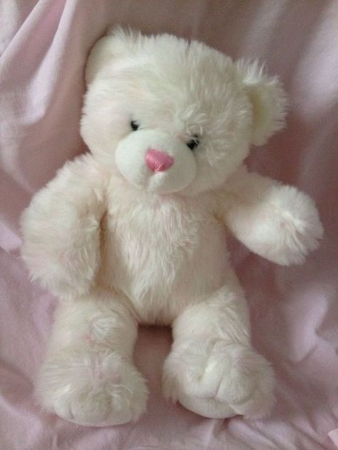 Cute Squishies, White Teddy Bear, Mia 3, Cute Teddy Bears, Cute Stuffed Animals, Jolie Photo, Build A Bear, Cute Toys, Cute Plush