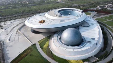 China’s new astronomy museum is a compelling look at the cosmos—and a reminder of the country’s imperialist eye toward space. Astronomy Museum, New Architecture, Santiago Calatrava, New York Studio, Reflecting Pool, Social Housing, New Museum, Chinese Architecture, Ground Floor Plan