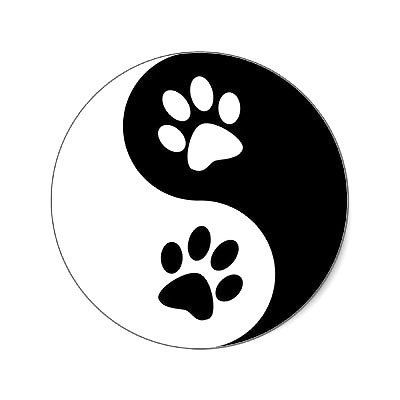 500+ Best Tattoo Designs for Women and Girls - Yin Yang Dog Paws Paw Prints, Dog Paws, Yin Yang, Black And White, White, Black