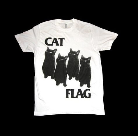 Punk is Not Dead, and Neither Are Cats Cat Band, Cat Flag, Black Flag, Cat Shirt, Flag Shirt, Flag Tshirt, Cat Clothes, Black Cats, Cat Shirts