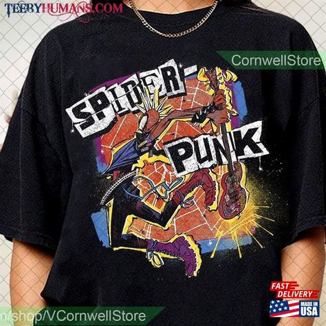 Spider Punk Clothes, Spider Punk Shirt, Cold Boyfriend, Spider Man Shirt, Spider Punk, Punk Shirt, Punk T Shirt, T Shorts, Punk Outfits