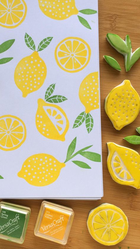 Summer Images, Eraser Stamp, Food Ornaments, Stamp Carving, Unique Stamps, Handmade Stamps, Fabric Stamping, Stamp Printing, Diy Stamp